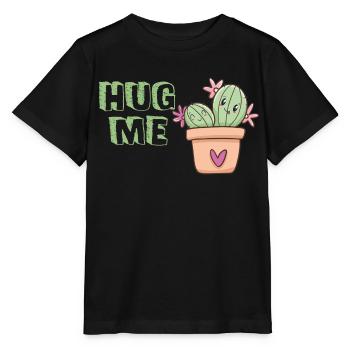 Hug me cactus hug cute - Stanley/Stella MINI CREATOR Kids’ T-Shirt - black - Front - Mikhail (115cm)