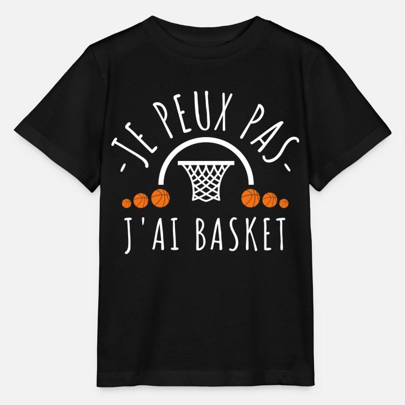 Je peux pas j ai basket - T-shirt bio MINI CREATOR Stanley/Stella Enfant - noir