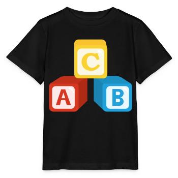ABC Würfel - Stanley/Stella Kinder T-Shirt MINI CREATOR  - Schwarz - Vorne - Mikhail (115cm)