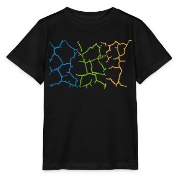 Floor Cracks Pattern Colorful - Stanley/Stella MINI CREATOR Kids’ T-Shirt - black - Front - Mikhail (115cm)
