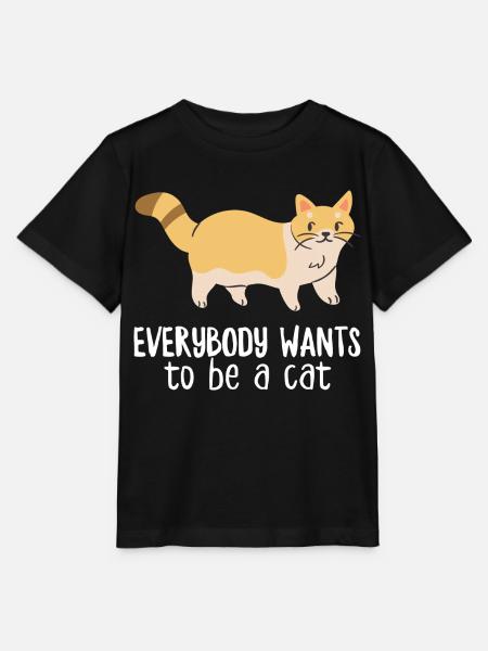 Jeder will eine Katze sein - Stanley/Stella Kinder T-Shirt MINI CREATOR - Schwarz