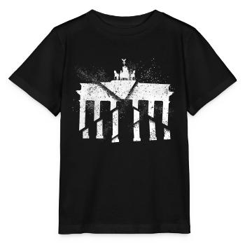 Berlin Allemagne City Skyline Grunge Splash - T-shirt bio MINI CREATOR Stanley/Stella Enfant - noir - Devant - Mikhail (115cm)