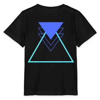 Triangle Blue Light Blue Abstract Geometric - Stanley/Stella MINI CREATOR Kids’ T-Shirt - black - Front - Mikhail (115cm)