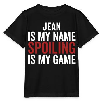 Jean est mon nom Spoiler est mon jeu - T-shirt bio MINI CREATOR Stanley/Stella Enfant - noir - Devant - Mikhail (115cm)