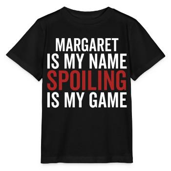 Margaret est mon nom Spoiler est mon jeu - T-shirt bio MINI CREATOR Stanley/Stella Enfant - noir - Devant - Mikhail (115cm)