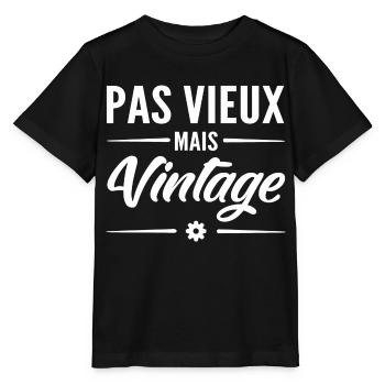 pas vieux mais vintage - T-shirt bio MINI CREATOR Stanley/Stella Enfant - noir - Devant - Mikhail (115cm)