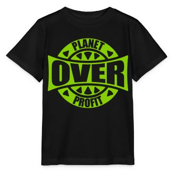 planet over profit Zitat - Stanley/Stella Kinder T-Shirt MINI CREATOR  - Schwarz - Vorne - Mikhail (115cm)