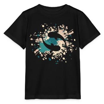 Éclaboussure de couleur de poisson - T-shirt bio MINI CREATOR Stanley/Stella Enfant - noir - Devant - Mikhail (115cm)