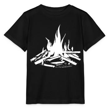 Lagerfeuer Camping Natur Wald Feuer draußen 1 - Stanley/Stella Kinder T-Shirt MINI CREATOR  - Schwarz - Vorne - Mikhail (115cm)