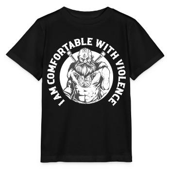 Je suis à l’aise avec la violence viking norrois - T-shirt bio MINI CREATOR Stanley/Stella Enfant - noir - Devant - Mikhail (115cm)