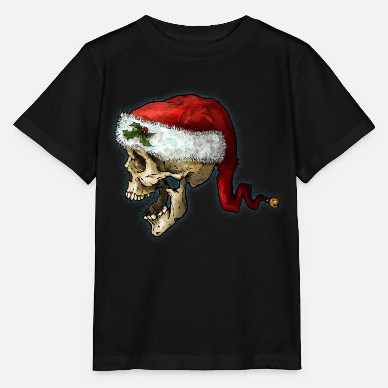 Weihnachts Schädel - Stanley/Stella Kinder T-Shirt MINI CREATOR  - Schwarz