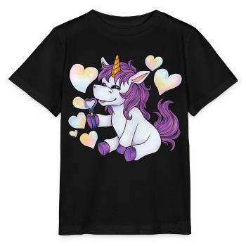 Niedliches Einhorn mit Seifenblasen Geburtstag - Stanley/Stella Kinder T-Shirt MINI CREATOR  - Schwarz - Vorne - Mikhail (115cm)