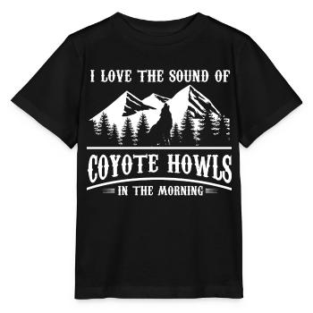 I love sound of coyote howls Design for a nature - Stanley/Stella Kinder T-Shirt MINI CREATOR  - Schwarz - Vorne - Mikhail (115cm)