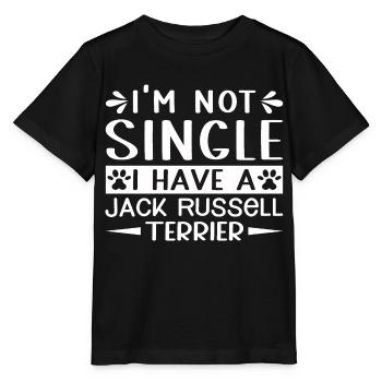 Je ne suis pas célibataire j’ai un Jack Russel Terrier - T-shirt bio MINI CREATOR Stanley/Stella Enfant - noir - Devant - Mikhail (115cm)