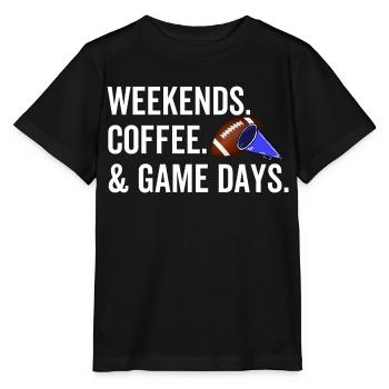 Weekends Coffee Game Days - Stanley/Stella MINI CREATOR Kids’ T-Shirt - black - Front - Mikhail (115cm)