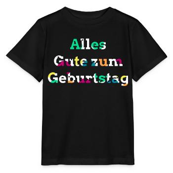 Alles Gute zum Geburtstag - Stanley/Stella Kinder T-Shirt MINI CREATOR  - Schwarz - Vorne - Mikhail (115cm)