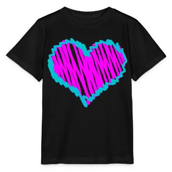 Pink Heart - Stanley/Stella MINI CREATOR Kids’ T-Shirt - black - Front - Mikhail (115cm)