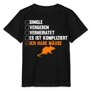Es ist kompliziert ich habe Mäuse - Stanley/Stella Kinder T-Shirt MINI CREATOR  - Schwarz - Vorne - Mikhail (115cm)