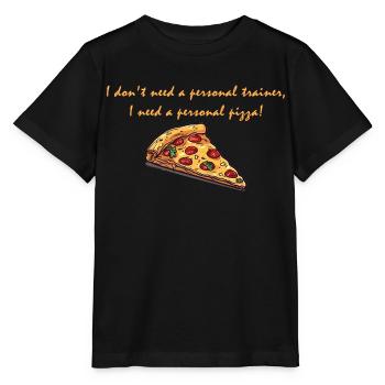 Pizza anstatt Trainer - Stanley/Stella Kinder T-Shirt MINI CREATOR  - Schwarz - Vorne - Mikhail (115cm)