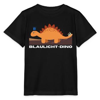 Blaulicht-Dino | Stegosaurus, Geschenkidee - Stanley/Stella Kinder T-Shirt MINI CREATOR  - Schwarz - Vorne - Mikhail (115cm)