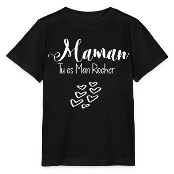 Maman Tu es mon rocher - T-shirt bio MINI CREATOR Stanley/Stella Enfant - noir - Devant - Mikhail (115cm)