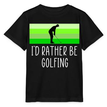 Plutôt jouer au golf - T-shirt bio MINI CREATOR Stanley/Stella Enfant - noir - Devant - Mikhail (115cm)