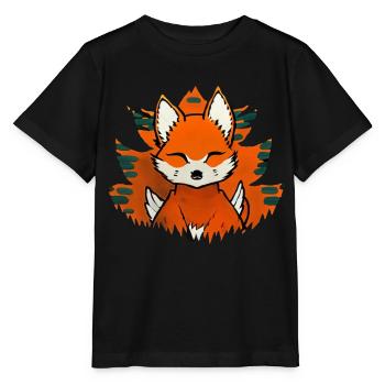 Manga Kitsune Renard Anime Kumiho Masque Manga Otaku - T-shirt bio MINI CREATOR Stanley/Stella Enfant - noir - Devant - Mikhail (115cm)