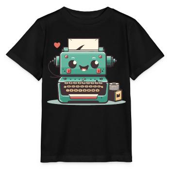 Machine à écrire Rétro - T-shirt bio MINI CREATOR Stanley/Stella Enfant - noir - Devant - Mikhail (115cm)
