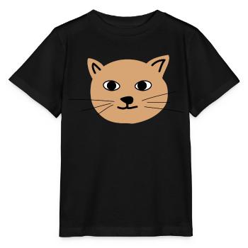 Katzengesicht 1 - Stanley/Stella Kinder T-Shirt MINI CREATOR  - Schwarz - Vorne - Mikhail (115cm)