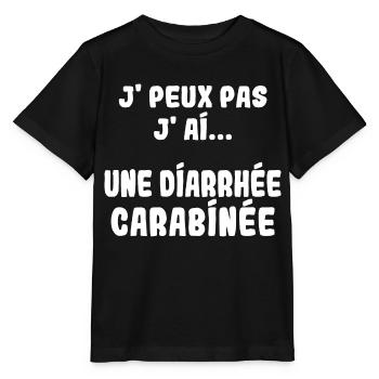 J'peux pas j'ai une Diarrhée carabinée - T-shirt bio MINI CREATOR Stanley/Stella Enfant - noir - Devant - Mikhail (115cm)