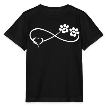 Hundepfote mit Herz - Stanley/Stella Kinder T-Shirt MINI CREATOR  - Schwarz - Vorne - Mikhail (115cm)