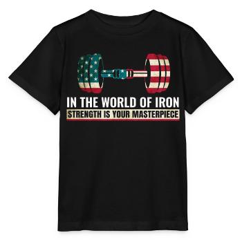 Fitnessstudio - Stanley/Stella Kinder T-Shirt MINI CREATOR  - Schwarz - Vorne - Mikhail (115cm)