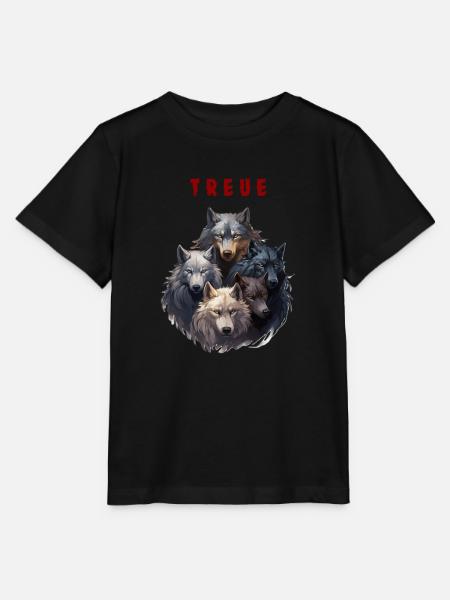 Loyal Wolf Pack - Stanley/Stella MINI CREATOR Kids’ T-Shirt - black