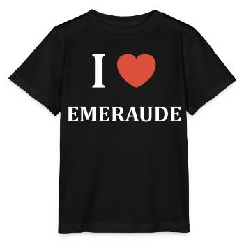 I love Emeraude - T-shirt bio MINI CREATOR Stanley/Stella Enfant - noir - Devant - Mikhail (115cm)