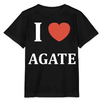 I love Agate - T-shirt bio MINI CREATOR Stanley/Stella Enfant - noir - Devant - Mikhail (115cm)