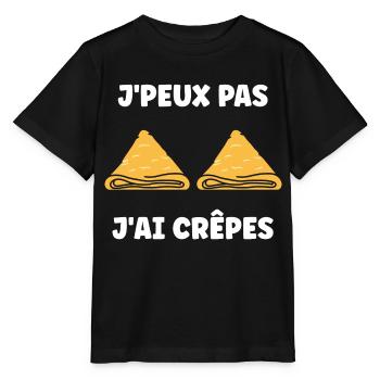 Crêpes Bretagne humour crêpe - T-shirt bio MINI CREATOR Stanley/Stella Enfant - noir - Devant - Mikhail (115cm)