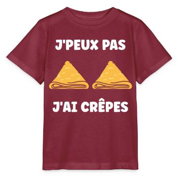 Crêpes Bretagne humour crêpe - T-shirt bio MINI CREATOR Stanley/Stella Enfant - bordeaux - Devant - Kain (125cm)