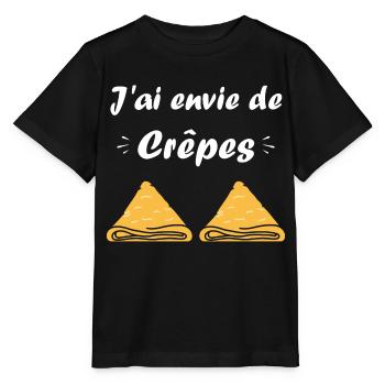Crêpes Bretagne humour crêpe - T-shirt bio MINI CREATOR Stanley/Stella Enfant - noir - Devant - Mikhail (115cm)
