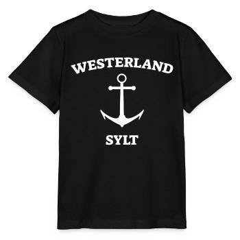 Westerland - Sylt - Mer du Nord - Ancre - Mouette - Île - T-shirt bio MINI CREATOR Stanley/Stella Enfant - noir - Devant - Mikhail (115cm)