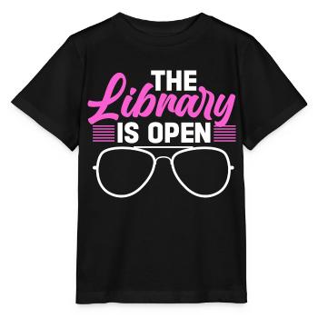 The library is open - Stanley/Stella MINI CREATOR Kids’ T-Shirt - black - Front - Mikhail (115cm)