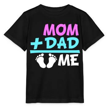 Mom Plus Dad Me Schwanger Bauch Schwangerschaft - Stanley/Stella Kinder T-Shirt MINI CREATOR  - Schwarz - Vorne - Mikhail (115cm)