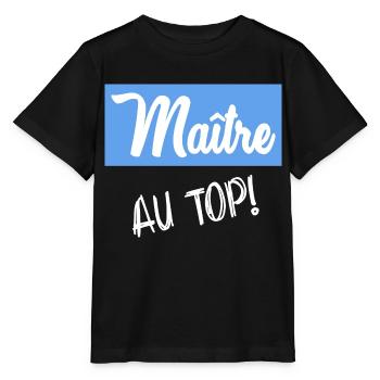 MAÎTRE. MAITRE. MERCI. MERCI MAÎTRE - T-shirt bio MINI CREATOR Stanley/Stella Enfant - noir - Devant - Mikhail (115cm)