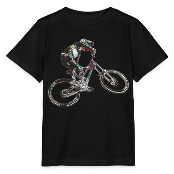 MTB-Abfahrt - Stanley/Stella Kinder T-Shirt MINI CREATOR  - Schwarz - Vorne - Mikhail (115cm)