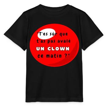 Expression drôle Nez de Clown - T-shirt bio MINI CREATOR Stanley/Stella Enfant - noir - Devant - Mikhail (115cm)