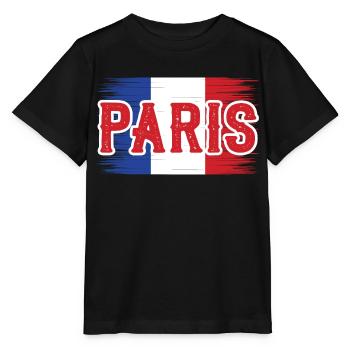On est bien à Paris! - T-shirt bio MINI CREATOR Stanley/Stella Enfant - noir - Devant - Mikhail (115cm)