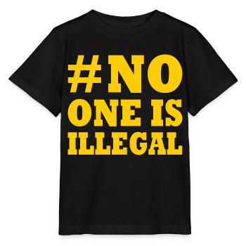 no one is illegal - T-shirt bio MINI CREATOR Stanley/Stella Enfant - noir - Devant - Mikhail (115cm)