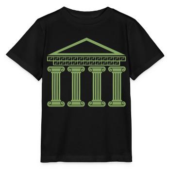 Édifice antique grec - T-shirt bio MINI CREATOR Stanley/Stella Enfant - noir - Devant - Mikhail (115cm)