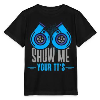 Zeig Mir Deine T T's Funny Twin Turbo Car Racing - Stanley/Stella Kinder T-Shirt MINI CREATOR  - Schwarz - Vorne - Mikhail (115cm)