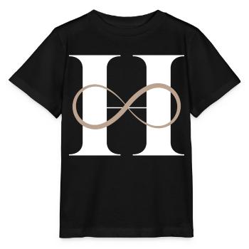 Unendlicher Buchstabe h - Stanley/Stella Kinder T-Shirt MINI CREATOR  - Schwarz - Vorne - Mikhail (115cm)