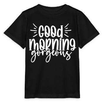Good Morning Bath Font - Stanley/Stella MINI CREATOR Kids’ T-Shirt - black - Front - Mikhail (115cm)